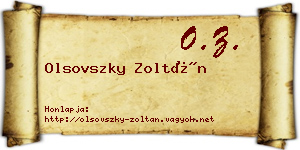 Olsovszky Zoltán névjegykártya